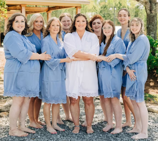 Silk Robes, Bridesmaid Robes, Bridal Party Robes: Adult / Adult Champagne