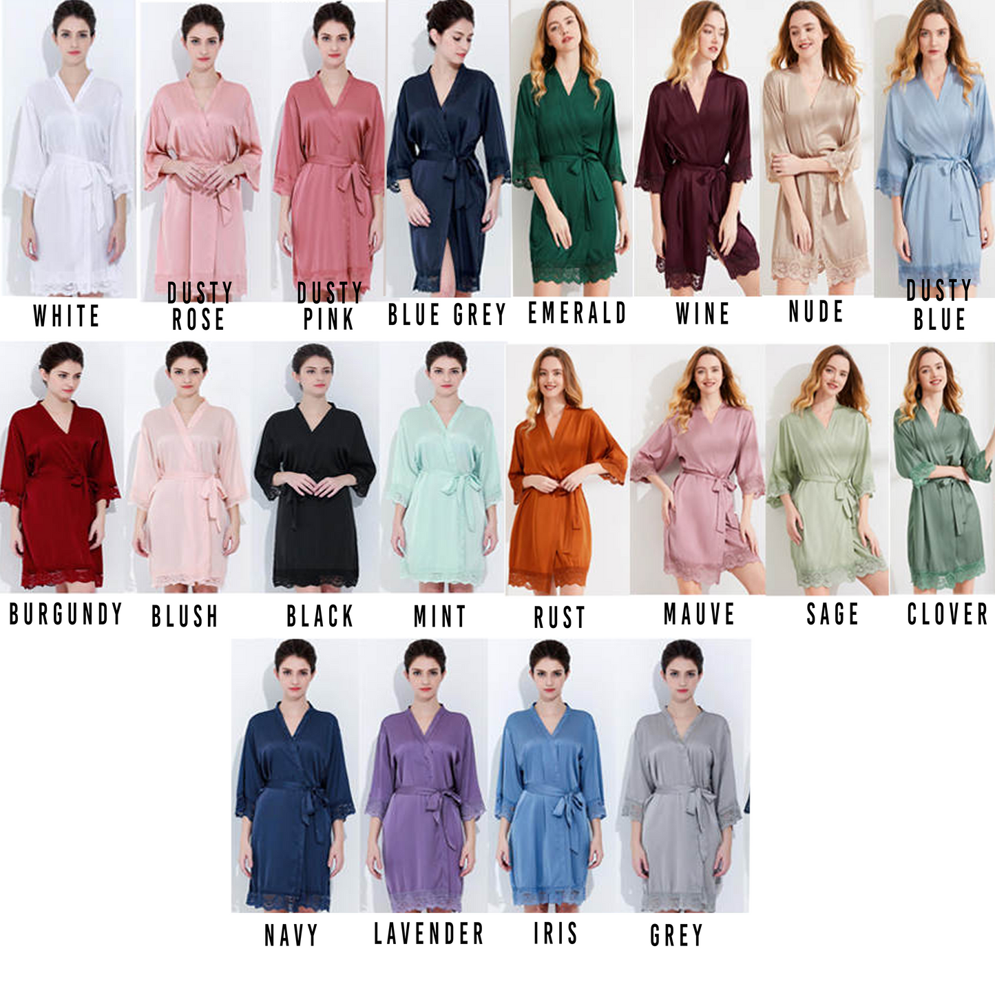 Silk Robes, Bridesmaid Robes, Bridal Party Robes: Adult / Adult Champagne